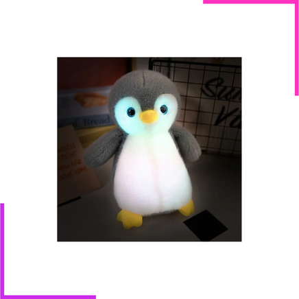 Peluche pingouin à LED, animal en peluche lumineux