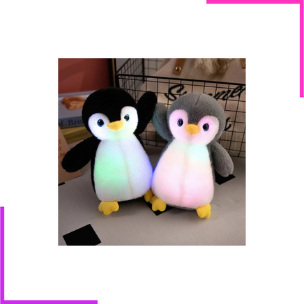 Peluche pingouin à LED, animal en peluche lumineux