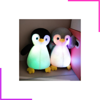 Peluche pingouin à LED, animal en peluche lumineux