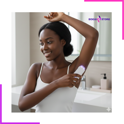 Femme utilisant un épilateur de précision sur les aisselles