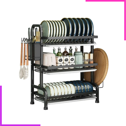 Séchoir à vaisselle, support de séchage de vaisselle et de tasse de comptoir de cuisine avec support de planche à découper détachable