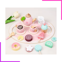 Set de thé en bois pour enfants – style princesse