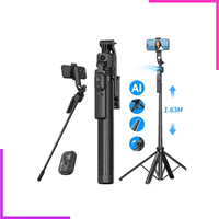Stabilisateur Gimbal Pliable C17 avec Suivi de Visage IA, Rotation Automatique à 360 Degrés, Perche à Selfie et Trépied pour Smartphone, A