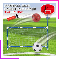 Structure de jeu mobile 2-en-1 : But de football et panier de basketball 