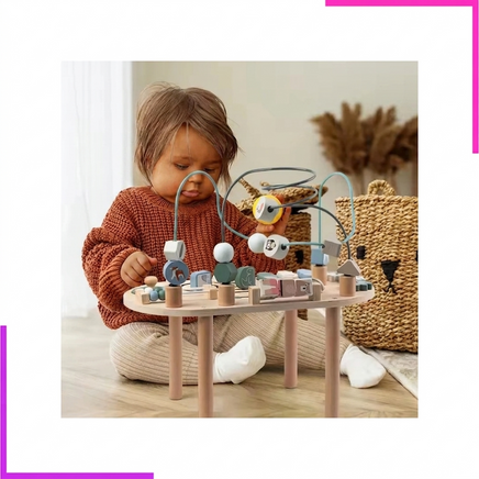 Table d'activité en Bois avec Labyrinthe Montessori