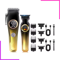Kit tondeuse professionnelle 2 en 1 avec affichage LED, sabots et câbles USB