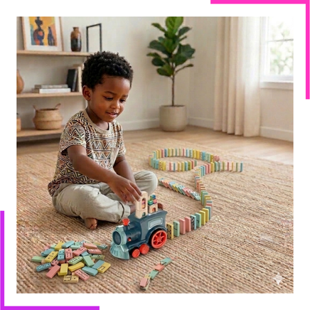 train poseur de dominos pour enfants