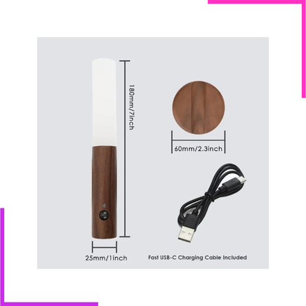 Veilleuse à Détecteur de Mouvement Magnétique Sans Fil Intelligente à LED Rechargeable Portable et Murale