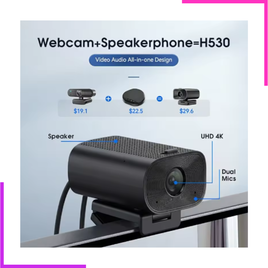 Webcam Anywii 1080p HD avec Microphone et Haut-parleur