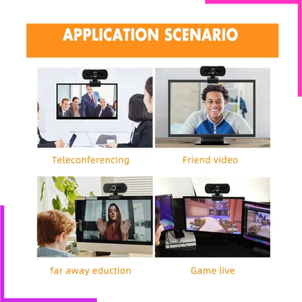 Webcam USB Full HD avec microphone intégré et clip universel pour écran