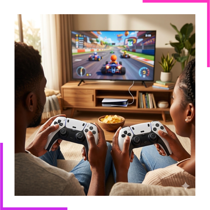 console avec manettes sans fil