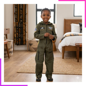 costume de pilote aviateur avec écusson