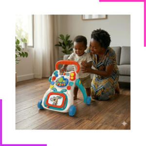 Bébé apprenant à marcher avec un super trotteur musical multi-activités