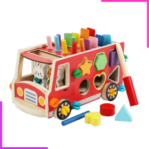 Bus à monter animalier et forme Montessori